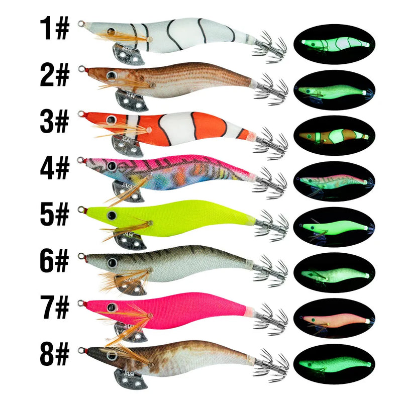 7.2G-14G Squid Jig Hard Fishing Lure Shrimp Prawn | SAMAG