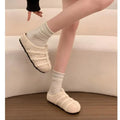 Summer Women Knitted Clogs Breathable Hollow Out Mules Retro Casual Platform Slip On Slippers Soft Beach Outdoors Walking Shoes