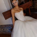 Elegant Strapless Sleeveless Wedding Dresses Illusion - View 3 | SAMAG