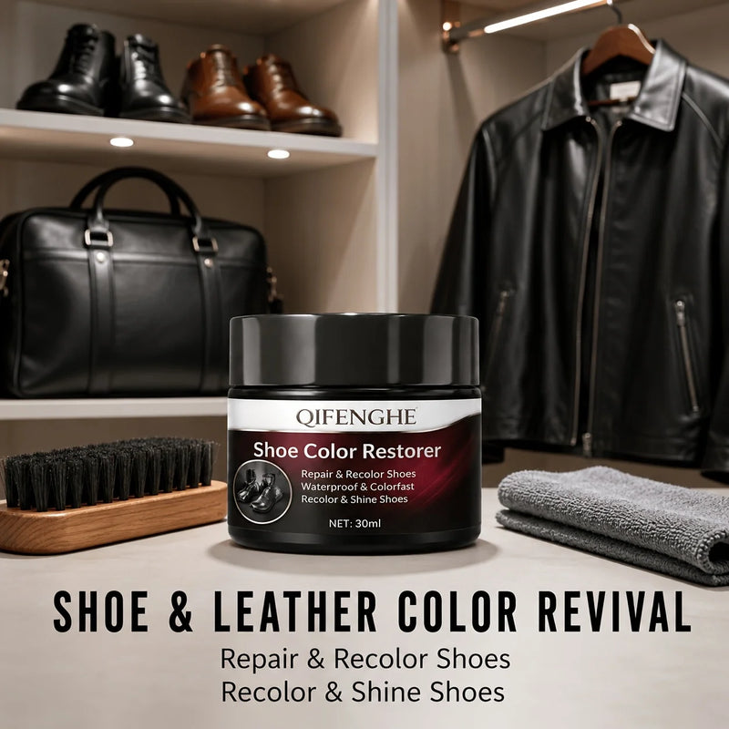 Shoe Color Restoration Balm, Recolor, Shine & Protect Faded Leather Footwear Waterproof