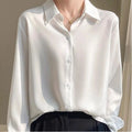 Fashion Loose Solid Color Turn - down Collar Simplicity - View 5 | SAMAG