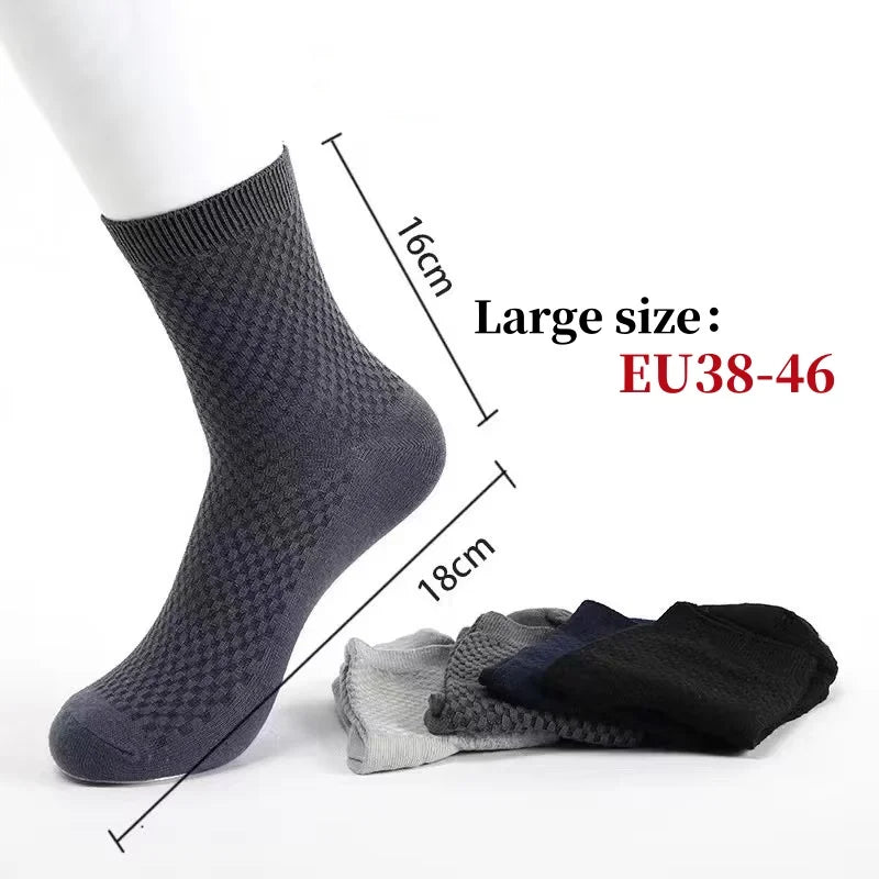 5Pairs/Lot Men's Socks Bamboo Fiber Business Breathable | SAMAG
