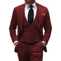 Camel Velvet Men's Suit 3 Piece Corduroy Blazer Vest Pants Set for Business Events Wedding Grooms Banquet Party Custom Tuxedo