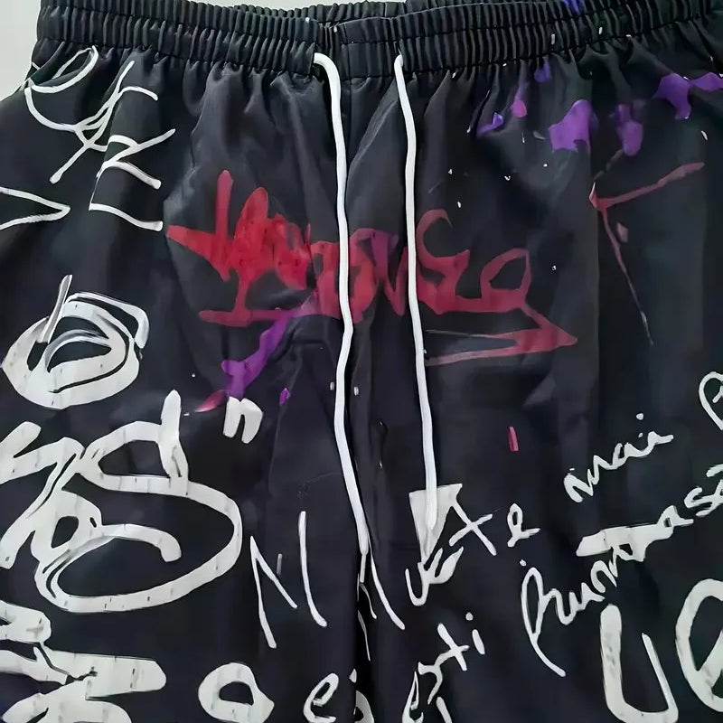 The new men's hoodie set for Spring and Autumn features a casual fashionable and comfortable 3D graffiti - View 6 | SAMAG