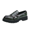 Street Fashion Men's Loafers Thick Sole Big Toe Shoes Trend Green Party Dress Shoes Men's Genuine Leather Casual Shoes 37-46