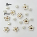 18PCS 3D Cute Daisies Pearl Shoe Charms Set Slide Sandals Clogs DIY Decoration Shoe Buckle Pins Accessory Gift