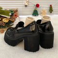 2026 New Retro Le Fu Shoes  Thick Soled High Heels Daily Luxury Women's Solid Color Temperament Mary Jane with Follow-up Shoes