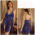 Sexy Women Lingerie Mesh Lace Nightie Nightgown Sleeveless Sling Nightwear Babydolls Dress Sexy Nightdress Exotic Sleepwear