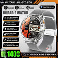 Military Grade Alloy Smartwatch 1400mAh Long Standby Waterproof SOS Emergency Flashlight BT Call Outdoor Sports Watch For Men