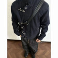 Subculture Harajuku Vintage Safari Coats Men Hooded Loose Zipper Sweatshirts Casual Streetwear Stand Neck Jacket Autumn Winter