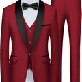 ULBYANRY Mens 3-Piece Suit Set (Jacket Vest Pants) Formal Business Tuxedo XXS-7XL Tailored Party Prom Wedding Suits