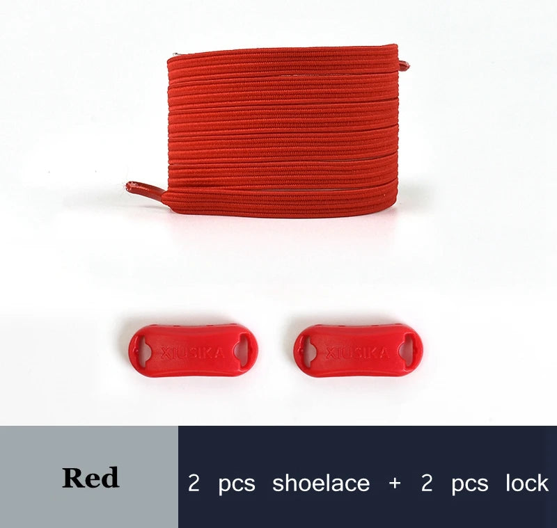 1 Pair No Tie Shoe Laces Elastic Laces for Sneakers Flat Shoelaces Without Ties Shoelace with Lock for Kids Adult Shoestrings
