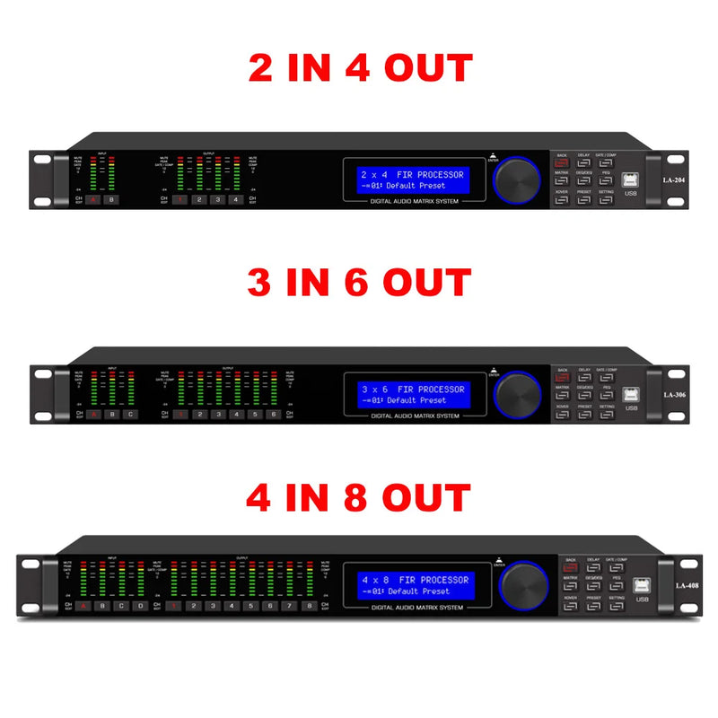 Professional DSP Audio Processor LA408 8 Channel 192kHz 32-bit 110dB SNR FIR PEQ GEQ for Studio Live Sound Recording Paulkitson