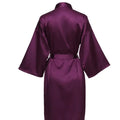 Solid Satin Night Robe, Elegant Half Sleeve V Neck House | SAMAG