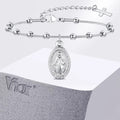 Vnox Rosary Bracelet for Women Girls, Gold Plated Stainless Steel Religious Cross and Virgin Mary Prayer Gifts | SAMAG