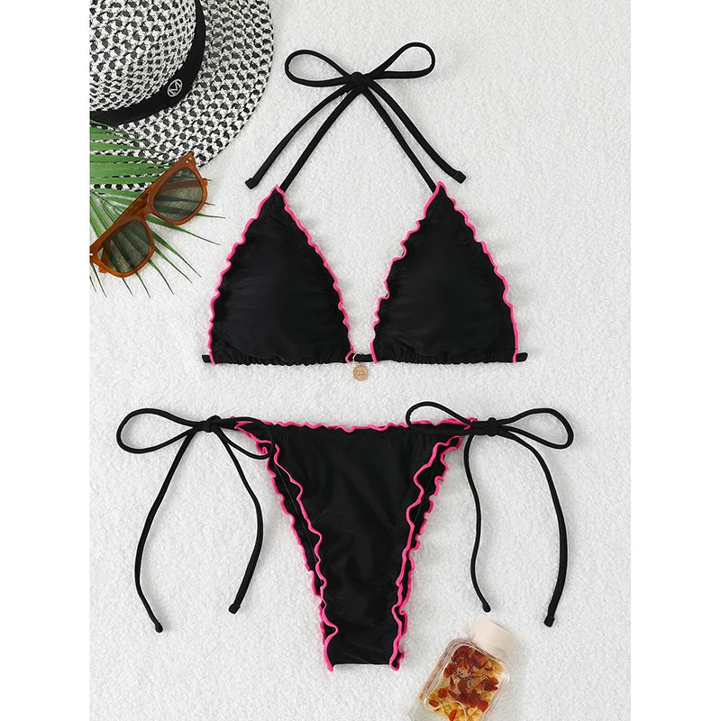 Sexy Triangle Micro Bikini Women Swimsuit Two-pieces | SAMAG
