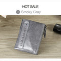 CONTACT'S Fashion Genuine Leather Women Wallet Bifold Card Holder Coin Purse Small Women's Purse Money Clip Men Pocket Wallets