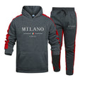Mens Tracksuit Printing Casual Hooded Sweatshirt 2 Piece Set Daily Jogging Clothing Sports Suit Streetwear - View 4 | SAMAG