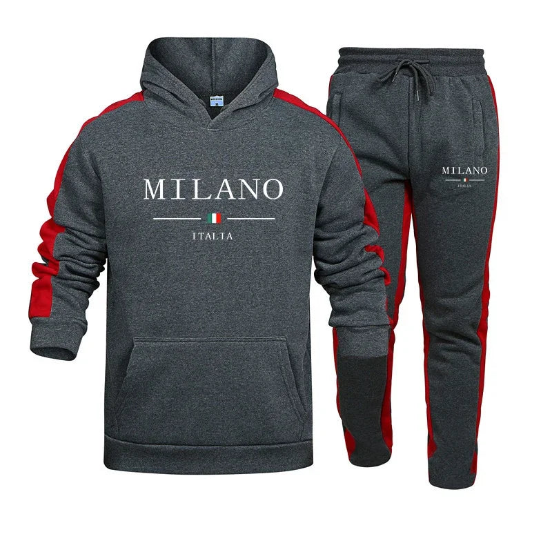 Mens Tracksuit Printing Casual Hooded Sweatshirt 2 Piece Set Daily Jogging Clothing Sports Suit Streetwear - View 4 | SAMAG