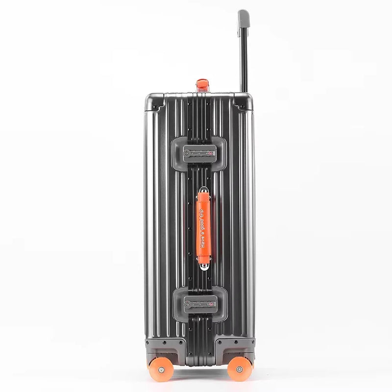 20''/24''/29'' All Aluminum-magnesium Alloy Suitcase Leather Handle Travel Case Bags Rolling Luggage with Spinner Wheel TSA Lock
