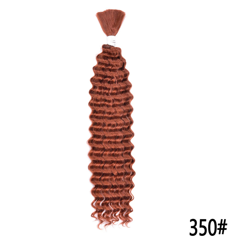 Synthetic Curly Deep Wave Bulk hair For Braiding 20inch No Weft Deep Wave For Braiding Micro Faux Braiding Hair for Boho Braids