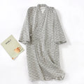 2026 New Men's 100% Cotton Gauze Bath Robes Loose Thin Japanese Kimono Pajamas for Men Casual Lace Up Bathrobes V-Neck Nightgown