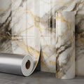 40 Waterproof Bathroom DIY Wall Decor Panel Self-Adhesive Marble Tile Living Room Background Wall Sticker Easy Install Wallpaper