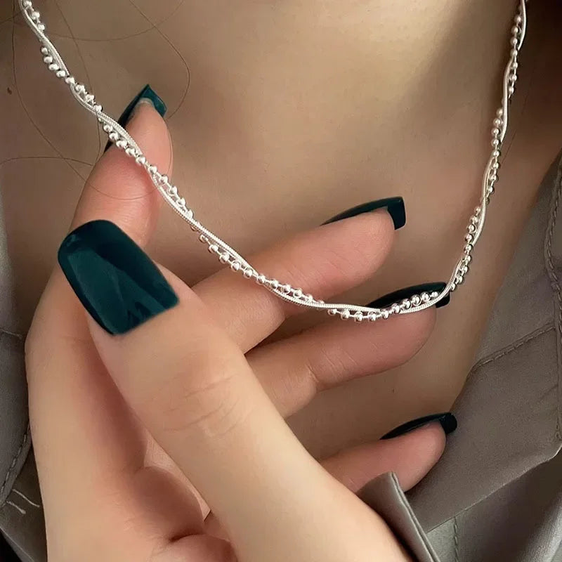 VENTFILLE 925 Sterling Silver Bead Geometry Necklace | SAMAG