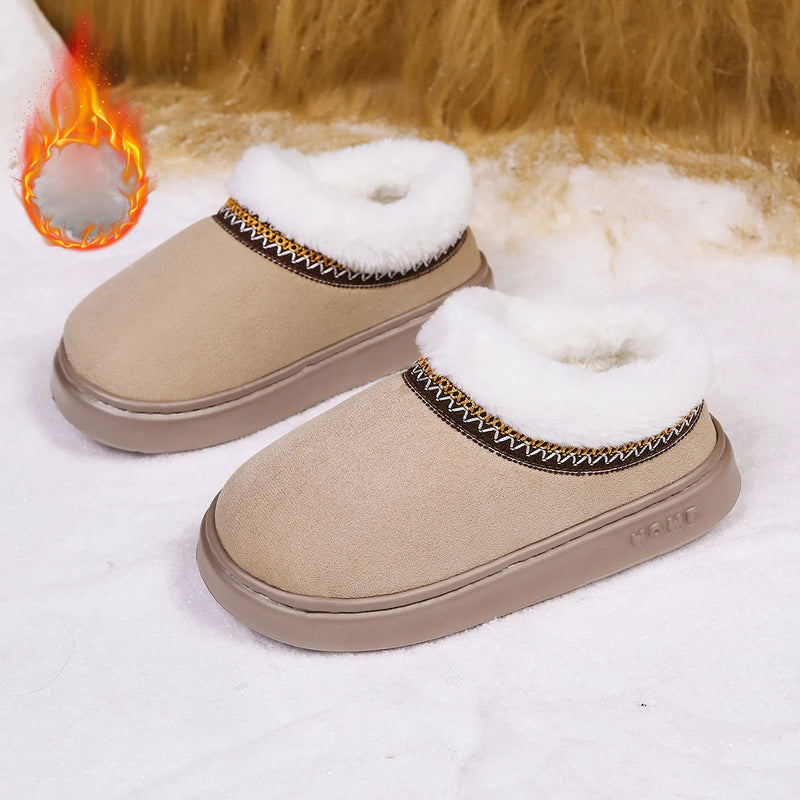 Fluffy Women's Slippers Home Casual Plush Ankle Boots Female Winter Fuzzy Fur Luxury Designer Plarform Shoes Girl Indoor Outdoor
