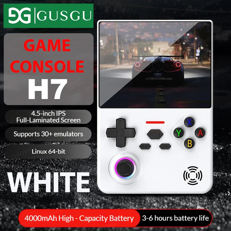 Original Handheld Game Console 4.5'' IPS Screen Linux 64-Bit RGB Joystick Players 64GB 128GB Extension 4000mAh Long Standby H7