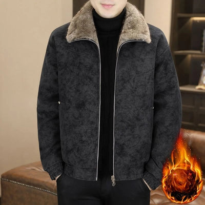 Winter Fleece and Thickened Leather Jacket for Men | SAMAG