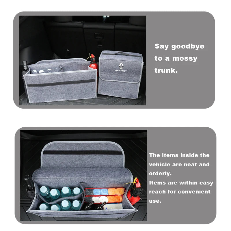 Car Trunk Storage Bag Organizer Sundries Stowing Tidying Box For Renault Megane 2 3 4 Twingo Clio Talisman Captur Trafic Kwid