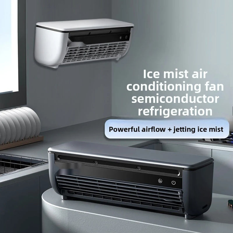 Air Conditioner Fan Wall Mounted Ductless Portable AC-Unit With Remote Control Powerful Airflow And Mist Cooling For Small Room