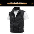 Tops 2025 New Summer Men Outdoor Camping Fishing Webbed Vest Men Sleeveless Many Pocket Tool Gear Loose Thin Vest Male Waistcoat