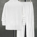 Men's Lapel Wave-Pattern Texture Long-Sleeve Shirt | SAMAG