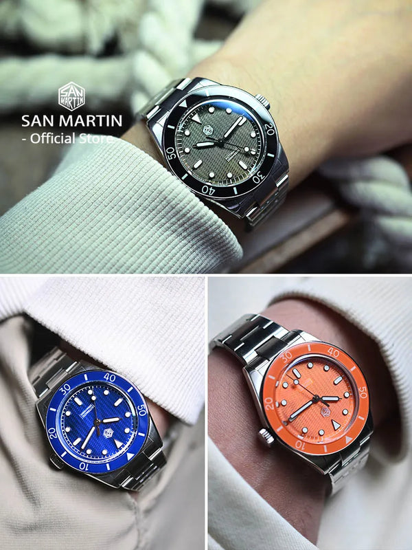 San Martin Official 39mm Guilloche MOP Dial Miyota 90S5 Sport Watch Automatic Mechanical Sapphire Bezel 20 - Visuel 3 | SAMAG
