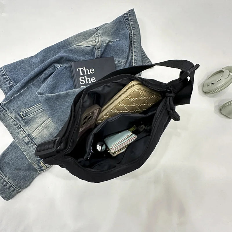 Casual Nylon Hobos Crossbody Bag for Women Handbag Purse Shoulder Underarm Bag Large Capacity Tote Bag Ladies Travel Shopper Bag