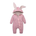 0-18M Newborn Baby Boys Girls Rompers Cotton Cartoon Bunny 3D Rabbit Ear Hoodie Overall Toddler Jumpsuit Infant Carnival Costume