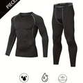 Men's fitness suit, sports breathable training quick drying underwear suit, compression comfort warm suit