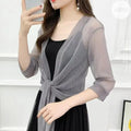 Women's Sparkling Lace - Up Cardigan Summer Sheer Cover Up - View 5 | SAMAG