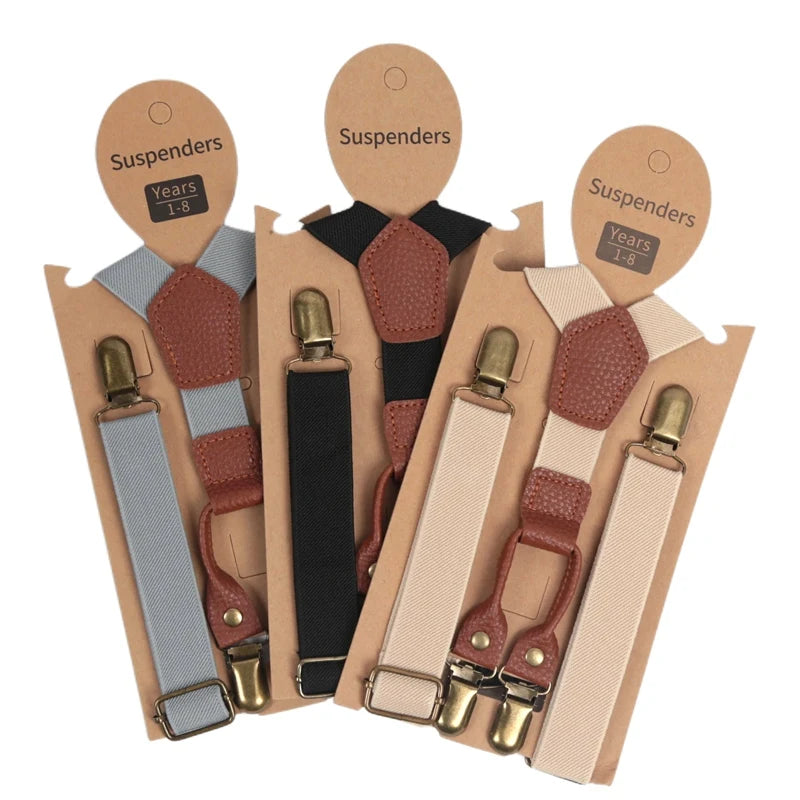 Cute Fashion Kids Elastic Leather Suspenders Children Belt Baby Boys Girls Adjustable Clip - on Y - Back - Visuel 2 | SAMAG