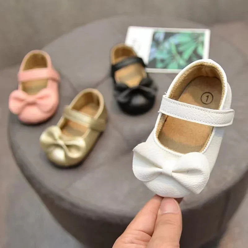 Baby Learning Walk Shoes, Cute Bow Spring Autumn Princess Infant Shoes, Soft Comfort Footwear for Baby Girls 0-18 Months