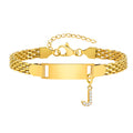 Vnox A-Z letters Baby Bracelets, Stainless Steel Strap Chain for Kids With Cute Letter Blank Bar, Children Jewelry Gift