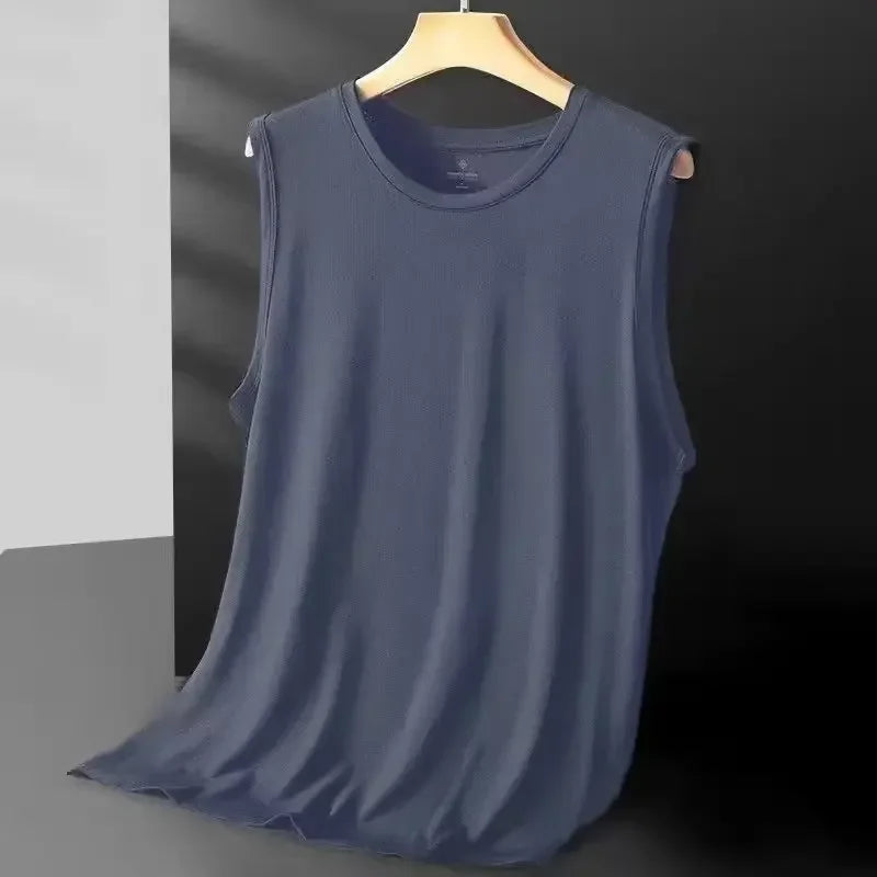 Men's Ice Silk Mesh Vest Lightweight Sports Summer Wear Sleeveless T - shirt Tank Top Casual Fashion - View 2 | SAMAG