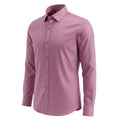 Men's Wrinkle - Free Dress Shirt Regular Fit Solid Business Formal Long Sleeve Button Up Stretch - View 9 | SAMAG