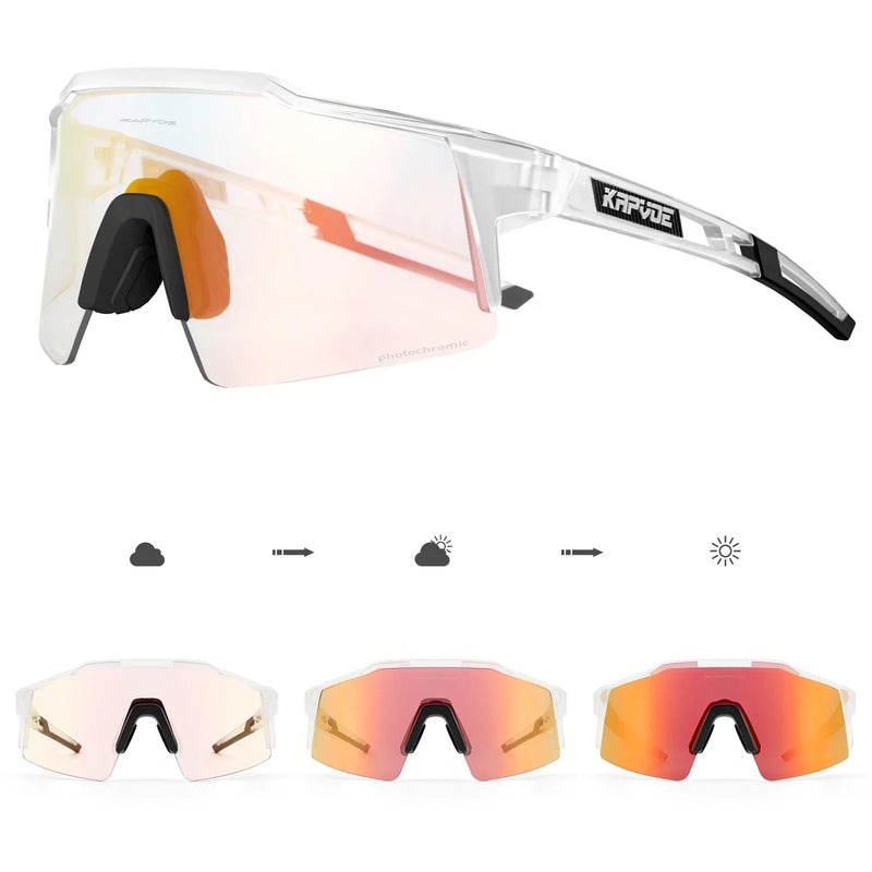 Kapvoe Red Photochromic Cycling Sunglasses for Men Blue | SAMAG
