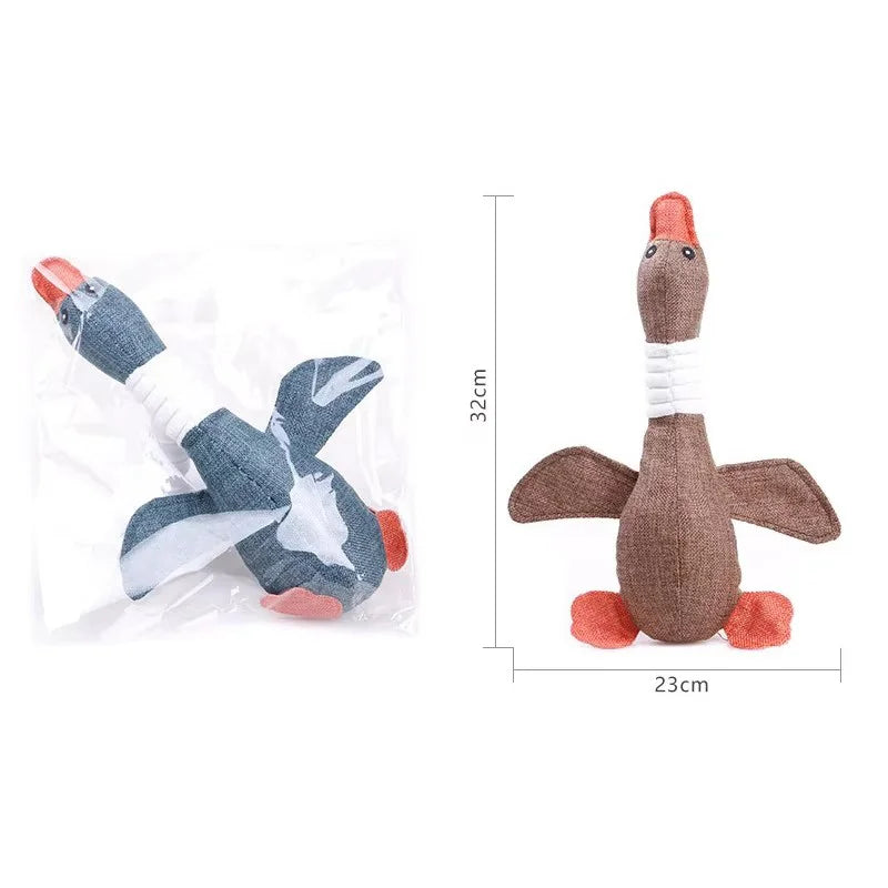 Eco - Friendly Plush Duck Dog Toy with Squeaker for Chewing and Teething - Interactive Pet Supplies Cat Dog Toys