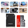 Lenovo SD Card 128GB TF Flash Card V30 U3 Mini SD/TF Card 512GB 256GB High Speed Memory Card For Computer DJI Drone Camera