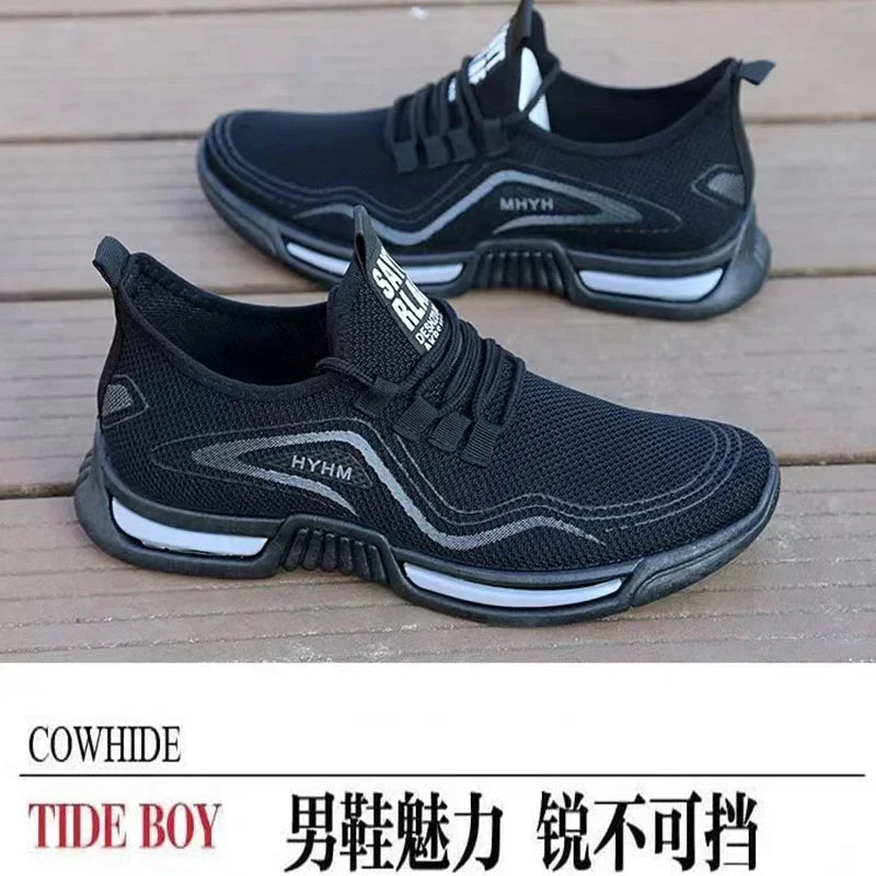 Men Shoes Slip on Fashion Sneakers Male Sport Running Shoes Breathable Gym Training Walking Tennis Shoes Non Slip Workout Flats