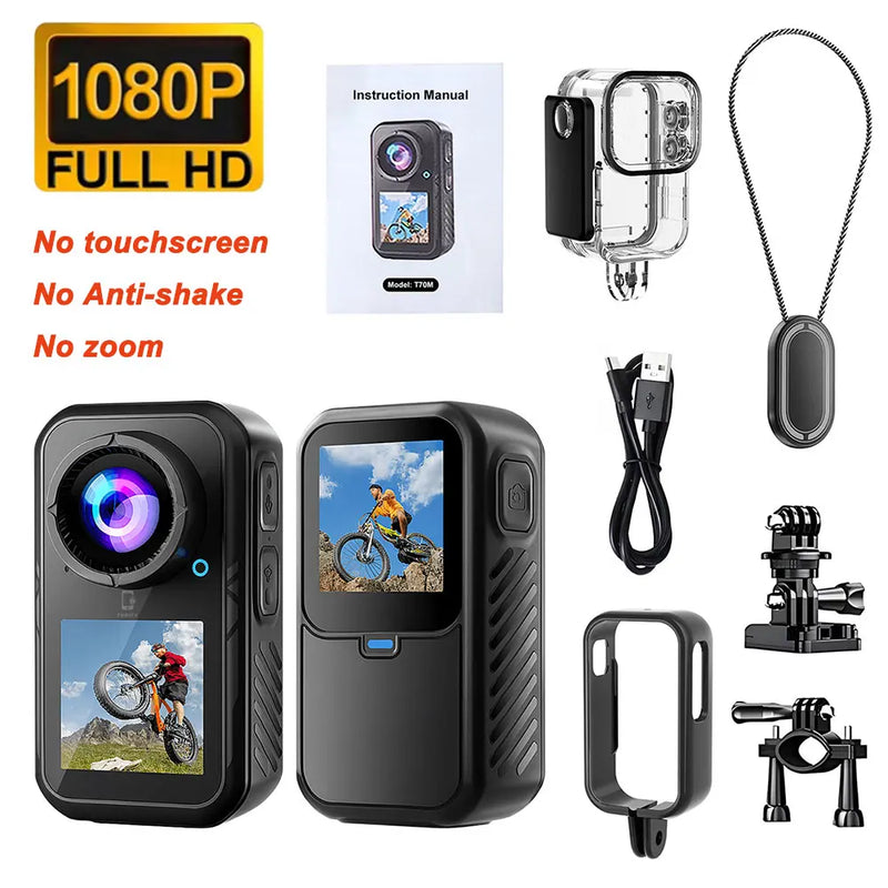 5K Thumb Action Camera 4K 60FPS WiFi 6-Axis Stabilization Touch Screen Sports Camera Magnetic Motorcycle Bike Waterproof Bodycam